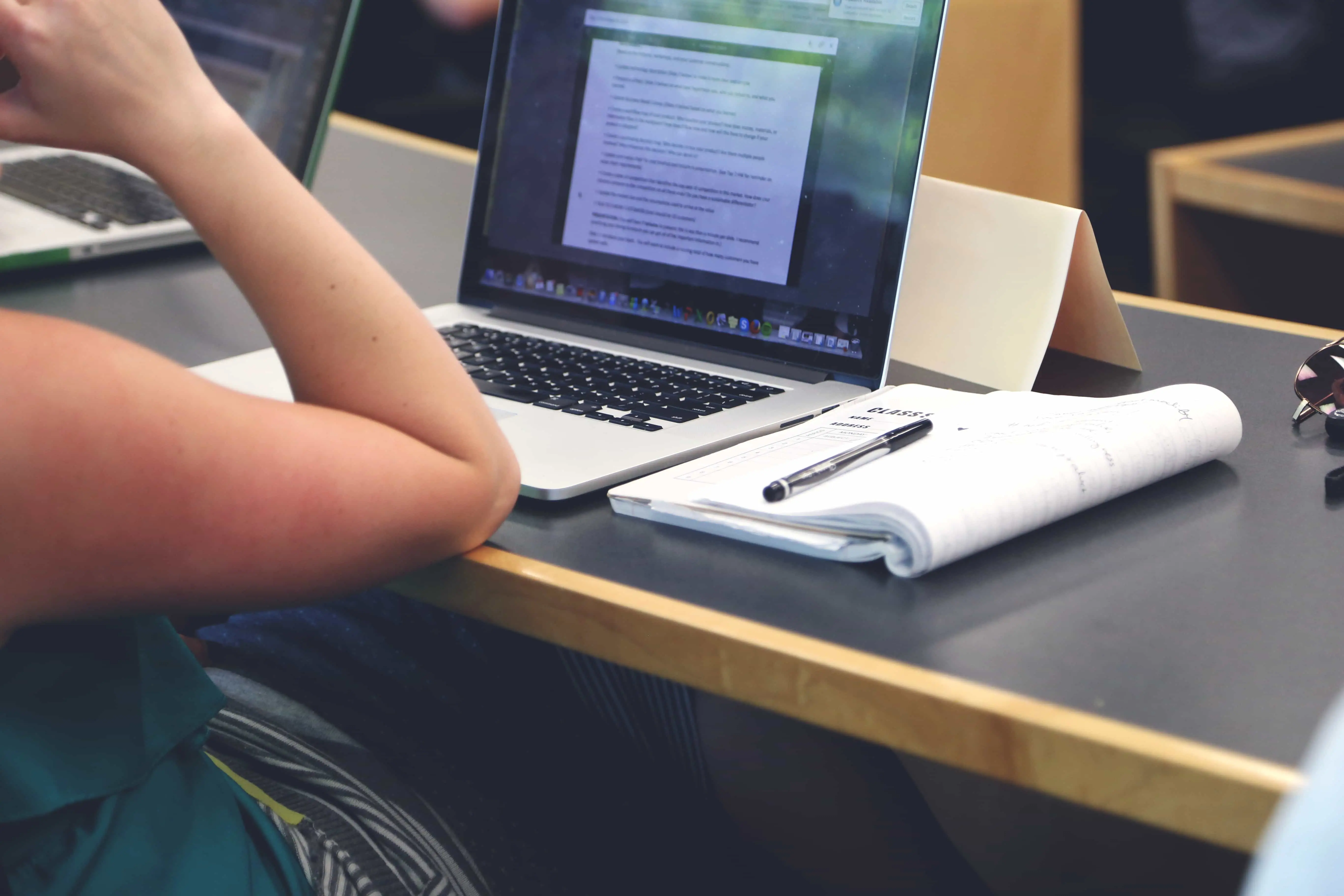 macbook on desk