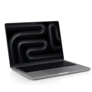 A refurbished Apple MacBook Pro 14-inch in space grey.