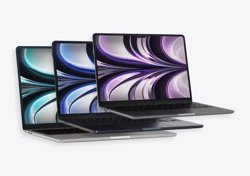 MacBooks Stacked Together