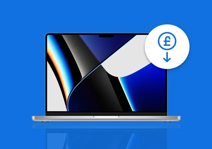 MacBook with money sign decreasing