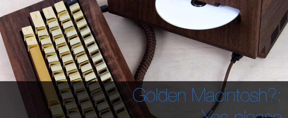 Custom gold & wood Apple Macintosh