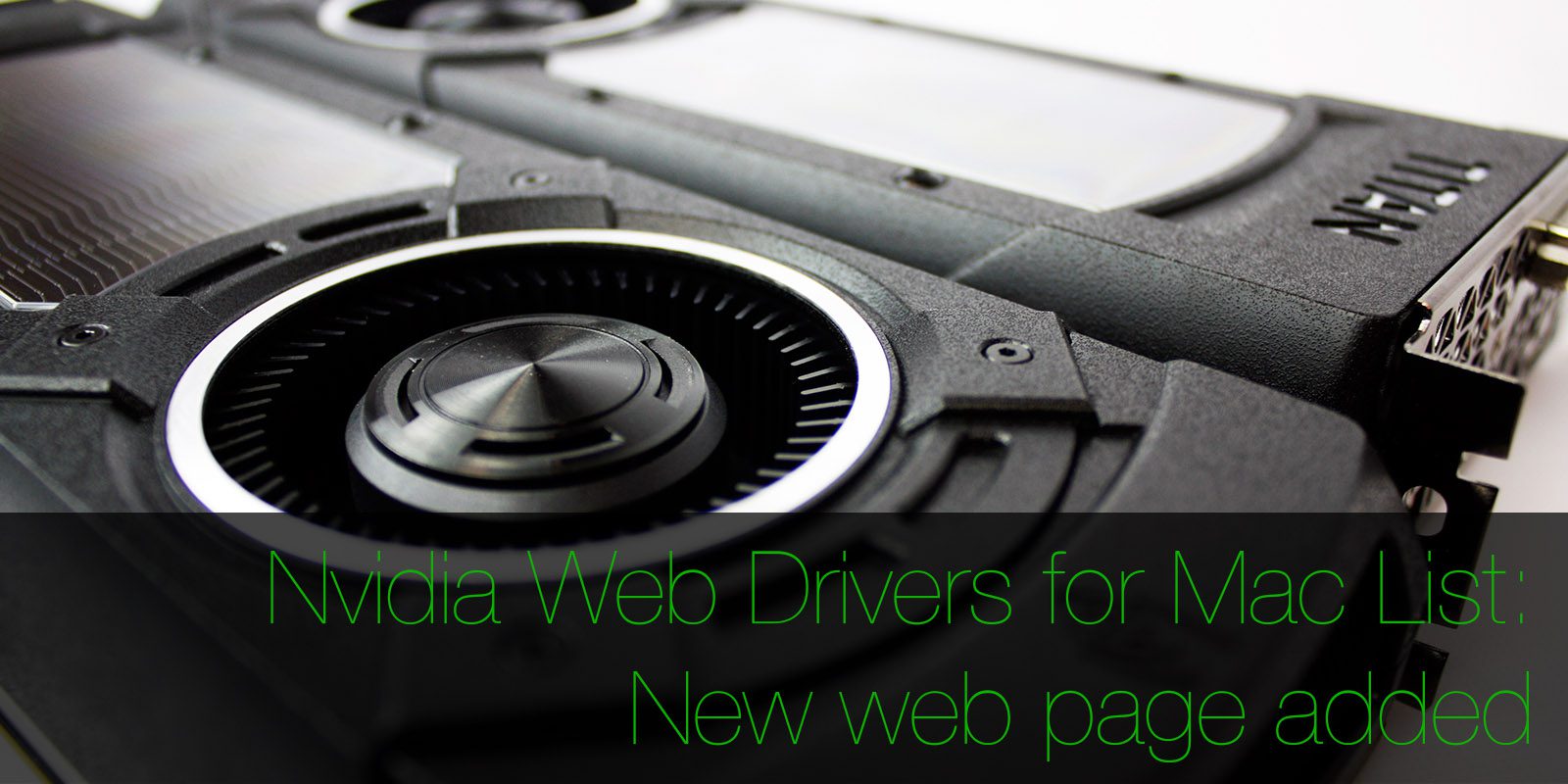 nvidia web drivers mac