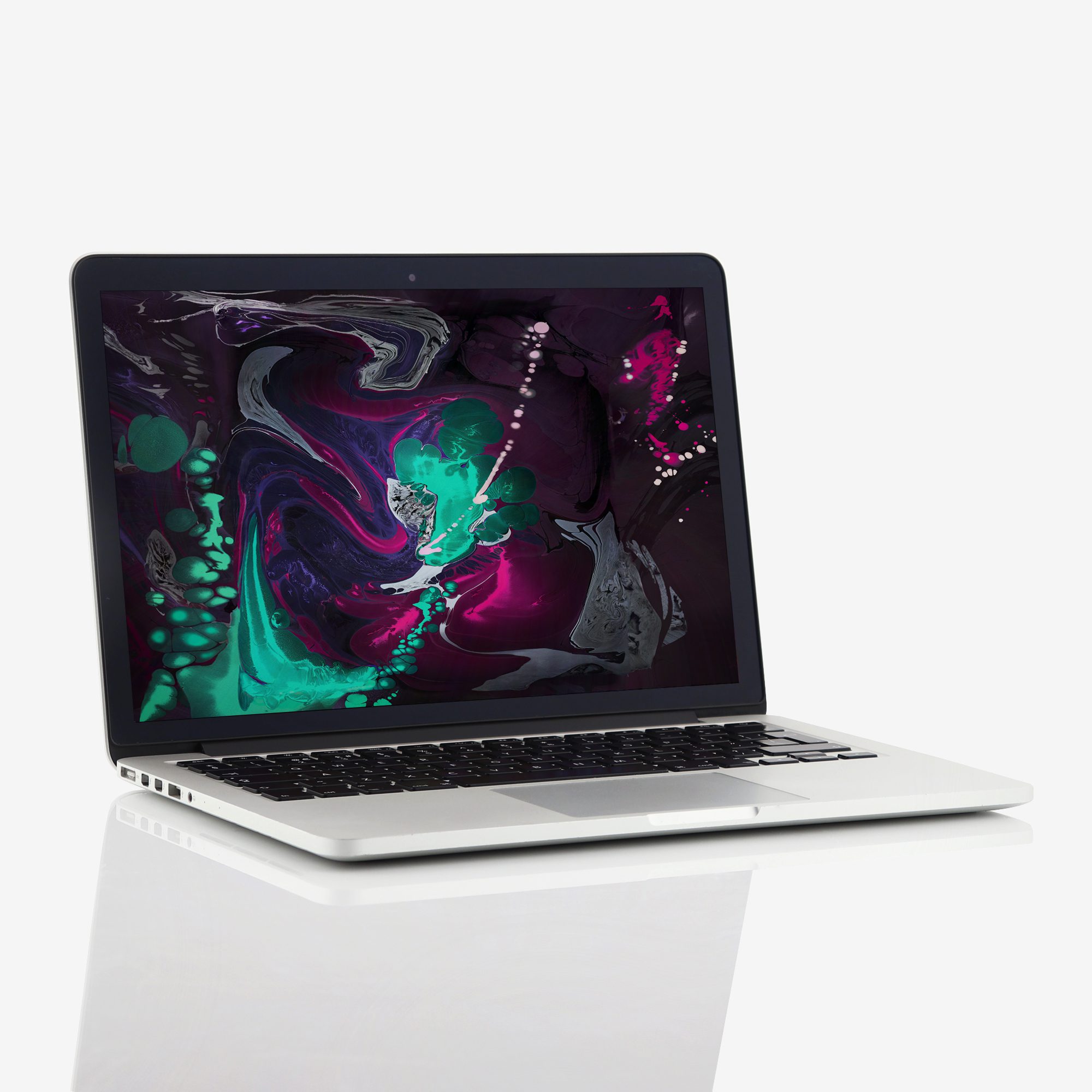 MacBook Pro Retina 13 Inch front with colourful screen 2