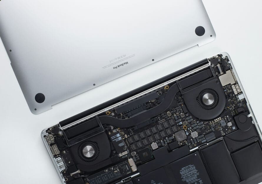 Inspection process MacBook device